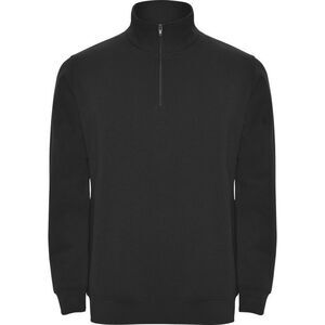 Roly Mens Aneto Quarter Zip Sweatshirt / Solid Black